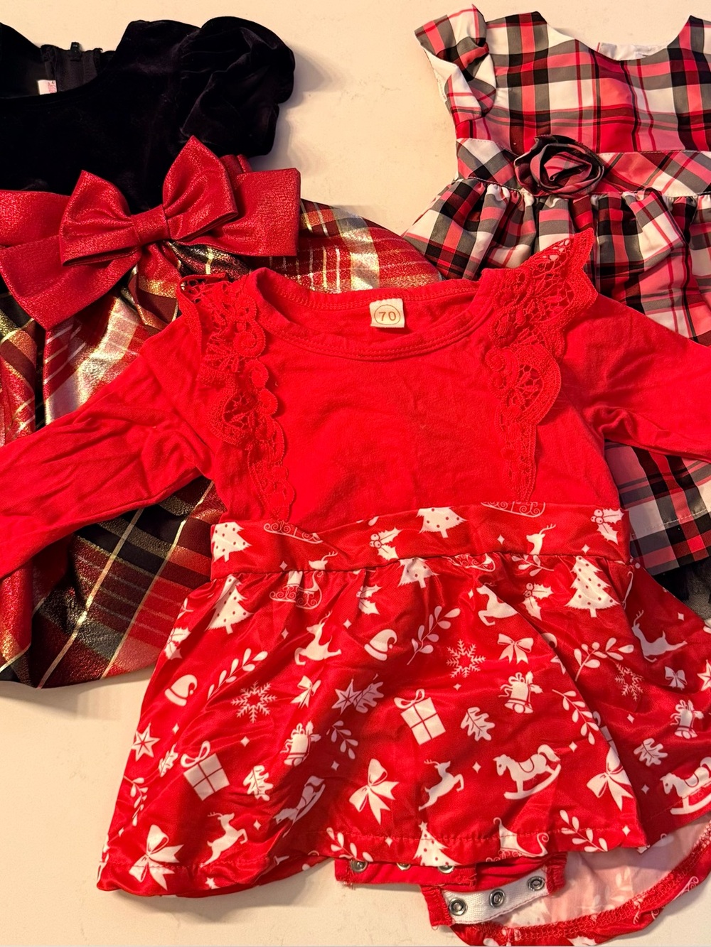 Three Christmas Dresses for baby girl
